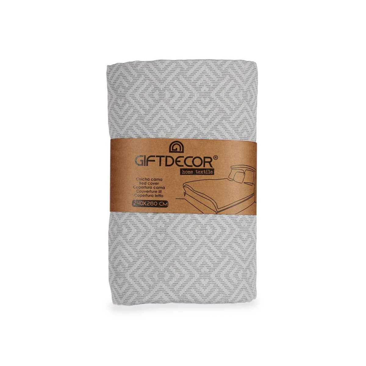 Trapunta Gift Decor Grigio 240 x 260 cm Geometrico (4 Unità)